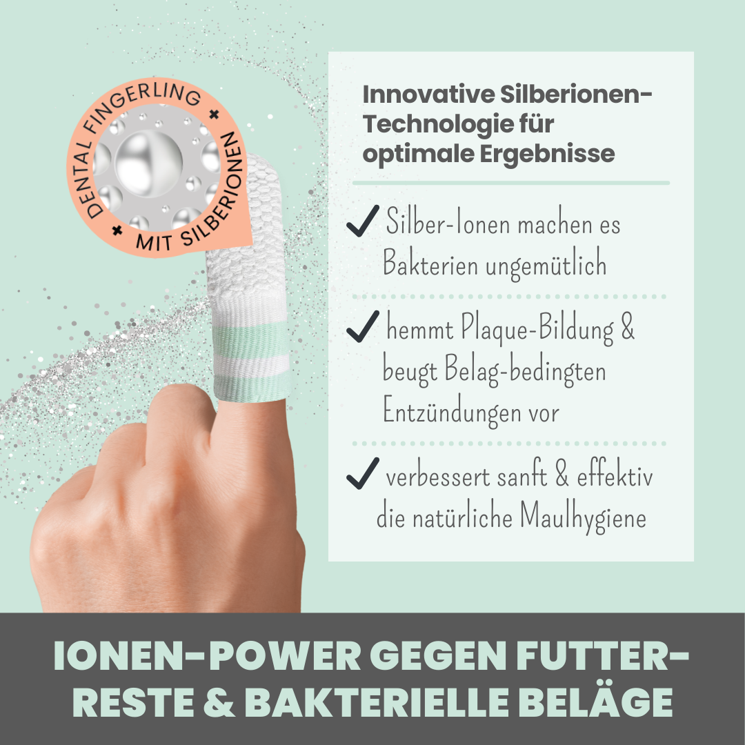 Silberling: Antibakterieller Zahnpflege-Fingerling für Hunde mit Silberionen