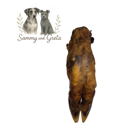 Wildschweinfuß mit Huf  – naturbelassener Kausnack für allergische Hunde