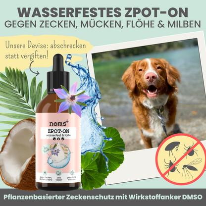 Wasserfestes Zpot-on für Hunde gegen Zecken, Flöhe, Milben & Mücken [Jahresvorrat]