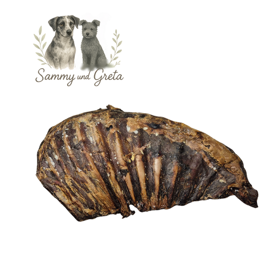 Rehrippen mit Fleisch – naturbelassener Kausnack für sensible Hunde