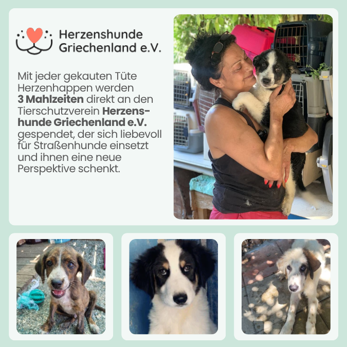 Herzenshappen mit Fermentationsprotein – softer Snack für sensible Hunde